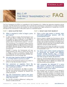 Price Transparency Act - FAQ