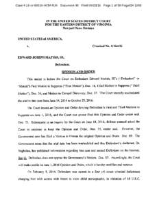 Case 4:16-crHCM-RJK Document 90 FiledPage 1 of 58 PageID# 1083  IN THE UNITED STATES DISTRICT COURT FOR THE EASTERN DISTRICT OF VIRGINIA  Newport News Division