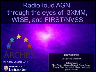 Radio-loud AGN through the eyes of 3XMM, WISE, and FIRST/NVSS Beatriz Mingo University of Leicester