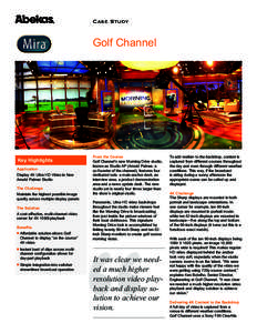 Case Study  Golf Channel Key Highlights Application