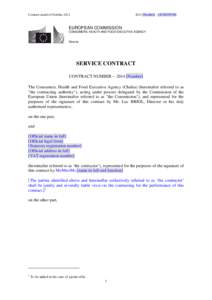 Contract model of October[removed]Number] - [ACRONYM] EUROPEAN COMMISSION CONSUMERS, HEALTH AND FOOD EXECUTIVE AGENCY