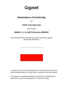Declarations of Conformity For Polish Type Approvals According to
