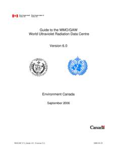 WMO/GAW World Ultraviolet Radiation Data Centre (WUDC) Guide