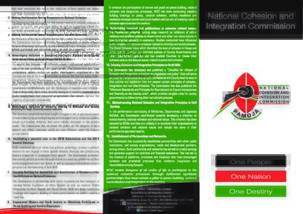 Politics / Political philosophy / Kenya / National Cohesion and Integration Commission / Peacebuilding / Multiculturalism / Group cohesiveness / Hate speech / European Union / Community cohesion / Nakuru County Peace Accord