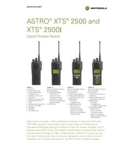 Specification sheet  ASTRO XTS 2500 and ® XTS 2500I ®