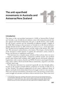 The anti-apartheid movements in Australia and Aotearoa/New Zealand By Peter Limb  Introduction