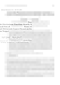 Biology / Medicine / Health / Microarrays / RTT / Gene expression profiling / Breast cancer / Gene expression / Cancer / Bioinformatics / Carcinogenesis / BRCA2
