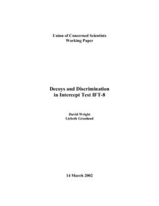 Union of Concerned Scientists Working Paper Decoys and Discrimination in Intercept Test IFT-8