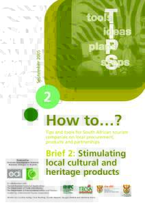 Stimulating local cultural and heritage products - Tourism How To? Guides 2