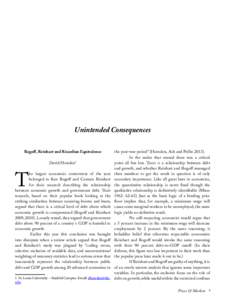 Unintended Consequences Rogoff, Reinhart and Ricardian Equivalence T  David Howden1
