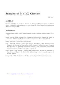 Samples of BibTeX Citation Keiji Saito 1  cje02.bst