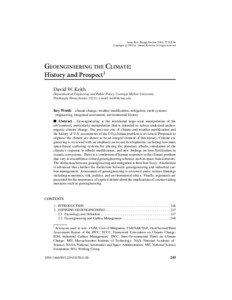 Geoengineering the Climate: History and Prospect