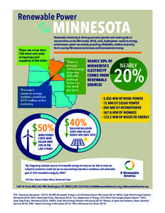 Renewable Power  In MINNESOTA There are more than 100 wind and solar
