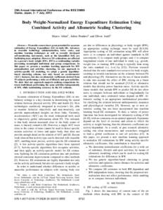 Body Weight-Normalized Energy Expenditure Estimation Using Combined Activity and Allometric Scaling Clustering