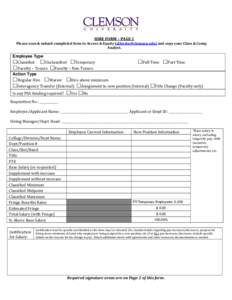HIRE FORM – PAGE 1  Please scan & submit completed form to Access & Equity ([removed]) and copy your Class & Comp Analyst.  Employee Type