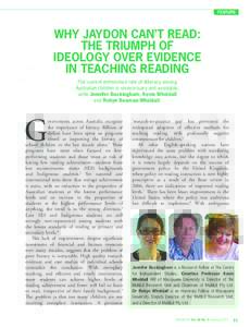 FEATURE  WHY JAYDON CAN’T READ: THE TRIUMPH OF IDEOLOGY OVER EVIDENCE IN TEACHING READING