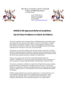 Microsoft Word - NZ RANZCO child vision screening Referral pathway guideline12010-2.doc