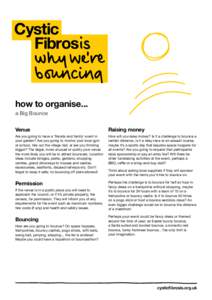 how to organise... a Big Bounce Venue Raising money
