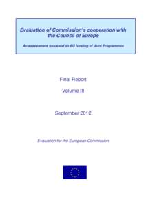 Evaluation of EC-CoE cooperation - Vol III