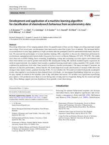 Development and application of a machine learning algorithm for classification of elasmobranch behaviour from accelerometry data