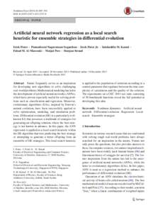 Nonlinear Dyn:895–914 DOIs11071ORIGINAL PAPER  Artificial neural network regression as a local search