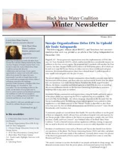 Black Mesa Water Coalition  Winter Newsletter WinterA note from Jihan Gearon,