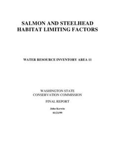SALMON AND STEELHEAD HABITAT LIMITING FACTORS WATER RESOURCE INVENTORY AREA 11  WASHINGTON STATE