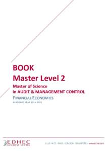 BOOK Master Level 2 Master of Science in AUDIT & MANAGEMENT CONTROL  FINANCIAL ECONOMICS