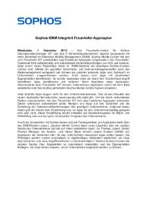 ! !! ! Sophos-EMM integriert Fraunhofer-Appicaptor