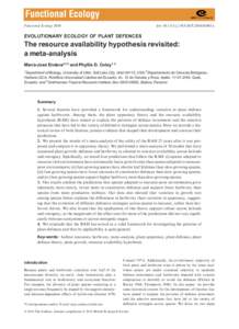 The resource availability hypothesis revisited: a metaanalysis