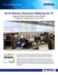 Data Centers and Nocs  At-A-Glance Decision Making for IT Hiperwall Video Walls Make Control Rooms Possible for Organizations of Any Size