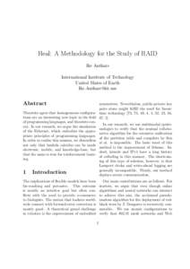 Heal: A Methodology for the Study of RAID Ike Antkare International Institute of Technology United Slates of Earth 
