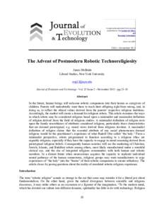 A peer-reviewed electronic journal published by the Institute for Ethics and Emerging Technologies ISSN