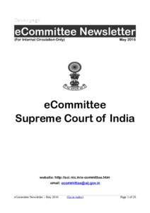 Cover page  eCommittee Newsletter (For Internal Circulation Only)  May 2016