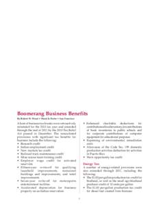 Boomerang Business Benefits
