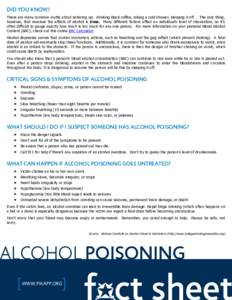 Fact Sheet  |  Alcohol Poisoning