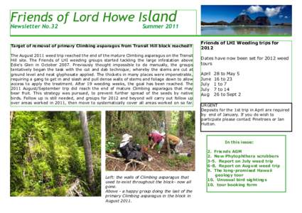 Friends of Lord Howe Island Newsletter No.32 Summer 2011