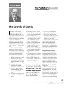 M. Jerry Weiss  The Publisher’s Connection The Sounds of Stories