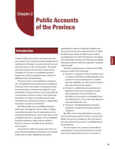 Chapter 2: Public Accounts of the Province