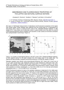 2nd Student Workshop on Ecology and Optics of Coastal Zones, 2016 Kaliningrad, Russia, 19-23 JulyABSORBANCE AND FLUORESCENCE PROPERTIES OF