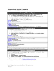 CDC Emergency Preparedness & Response web page for bioterrorism