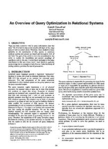 An Overview of Query Optimization  in Relational Systems Surajit Chaudhuri Microsoft Research