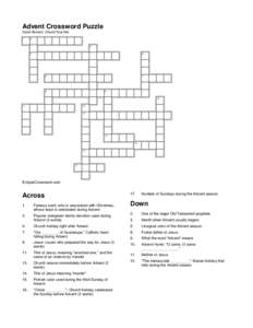 Advent Crossword Puzzle David Bennett, ChurchYear.Net 1 2 3