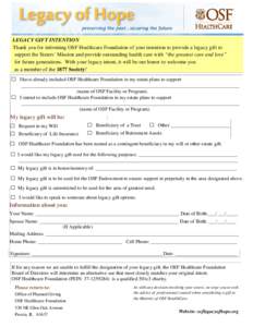 OSF Bequest Form - LOH website - REVISED