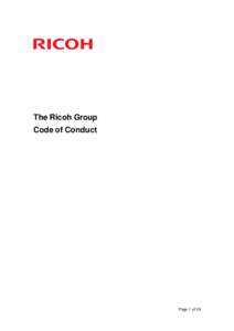 The Ricoh Group Code of Conduct Page 1 of 29  Message from the CEO