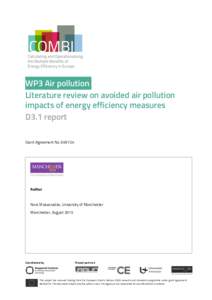 WP3 Air pollution: Literature review on avoided air pollution impacts of energy efficiency measures D3.1 report Grant Agreement No