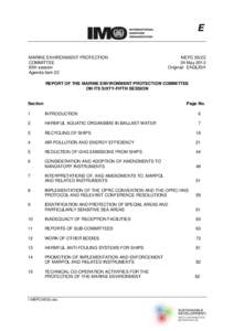 E MARINE ENVIRONMENT PROTECTION COMMITTEE 65th session Agenda item 22