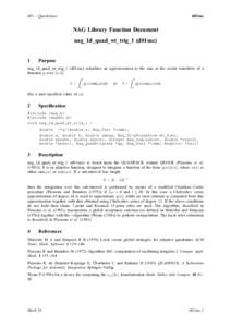 d01 – Quadrature  d01snc NAG Library Function Document nag_1d_quad_wt_trig_1 (d01snc)