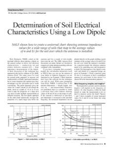 Rudy Severns, N6LF PO Box 589, Cottage Grove, OR 97424:  Determination of Soil Electrical Characteristics Using a Low Dipole N6LF shows how to create a universal chart showing antenna impedance