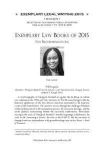✯ EXEMPLARY LEGAL WRITING 2015 ✯ • BOOKS • selected by our respectable authorities (see also pages 173, 303 & 439)  EXEMPLARY LAW BOOKS OF 2015